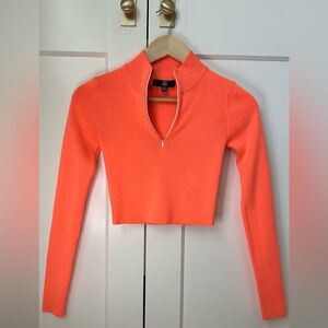 Quarter Zip Crop Sweater